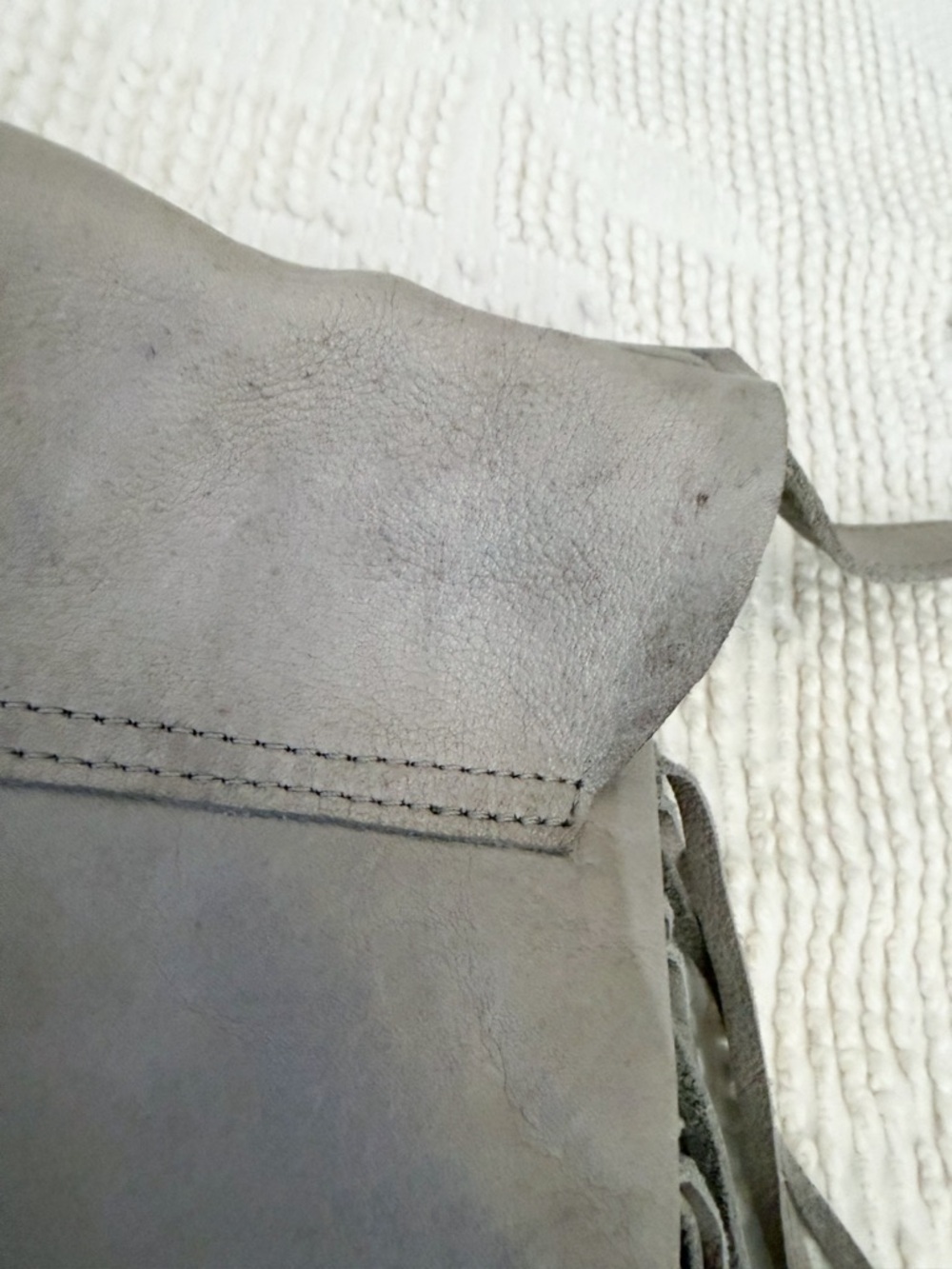 Freebird by Steven leather Fringe Boho Crossbody Bag Grey - Picture 11 of 12